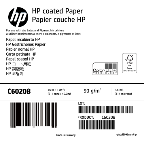 HP C6020B 36인치 코팅지::플로터하우스