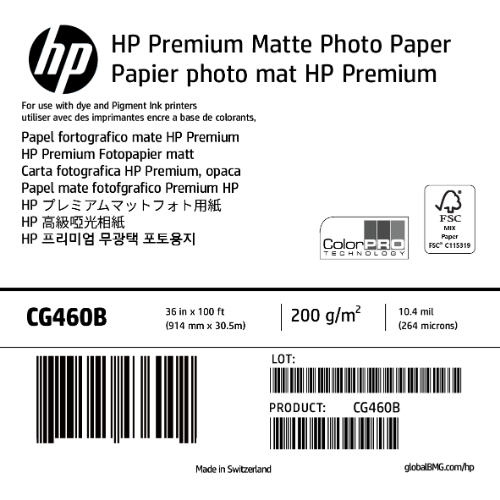 HP CG460B 36인치 고급 무광택 인화지::플로터하우스