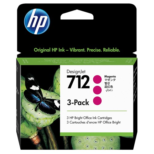 [확정발주] HP 712 빨강 3Pack 29㎖ 정품 잉크 카트리지 (3ED78A)