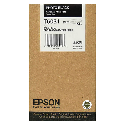 EPSON T6031 포토 검정 220㎖ 정품 잉크 카트리지 (C13T603100)