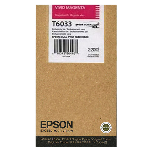 EPSON T6033 비비드 빨강 220㎖ 정품 잉크 카트리지 (C13T603300)