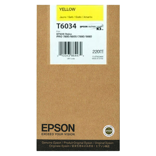 EPSON T6034 노랑 220㎖ 정품 잉크 카트리지 (C13T603400)