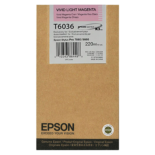 EPSON T6036 비비드 연한 빨강 220㎖ 정품 잉크 카트리지 (C13T603600)