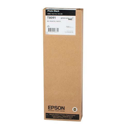 EPSON T8091 포토 검정 700㎖ 정품 잉크 카트리지 (C13T809100)