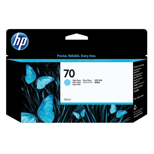 HP 70 연한 파랑 130㎖ 정품 잉크 카트리지 (C9390A)