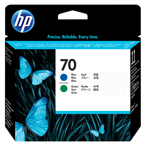 HP 70 블루+그린 정품 프린트 헤드 (C9408A)