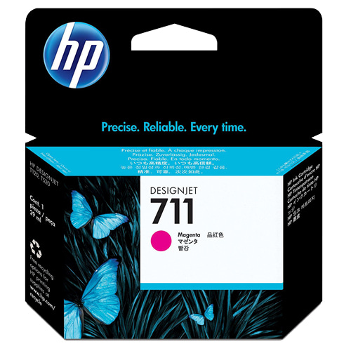HP 711 빨강 29㎖ 정품 잉크 카트리지 (CZ131A)