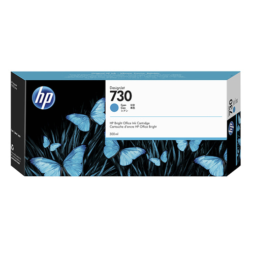 HP 730 파랑 300㎖ 정품 잉크 카트리지 (P2V68A)
