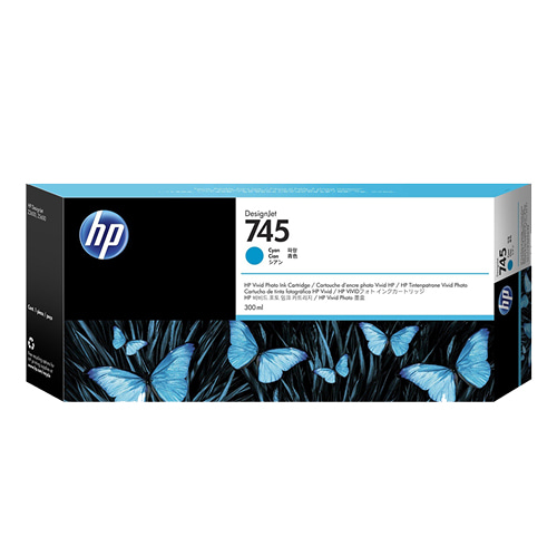 HP 745 파랑 300㎖ 정품 잉크 카트리지 (F9K03A)