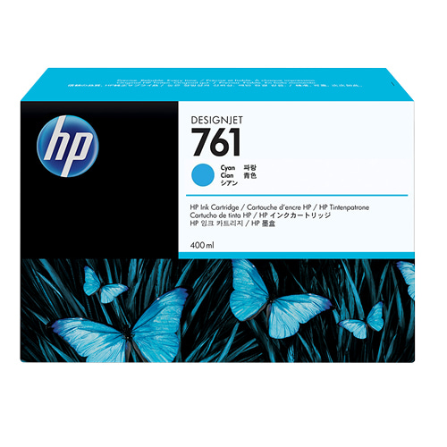 HP 761 파랑 400㎖ 정품 잉크 카트리지 (CM994A)