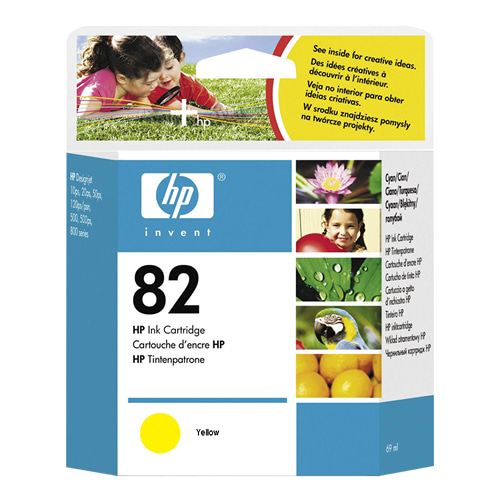 HP 82 노랑 69㎖ 정품 잉크 카트리지 (C4913A-WO)