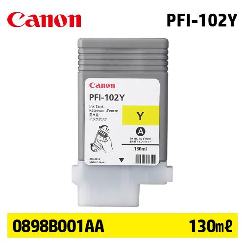 캐논 PFI-102Y 130㎖ 노랑(Yellow) 정품 잉크 카트리지 (0898B001AA)