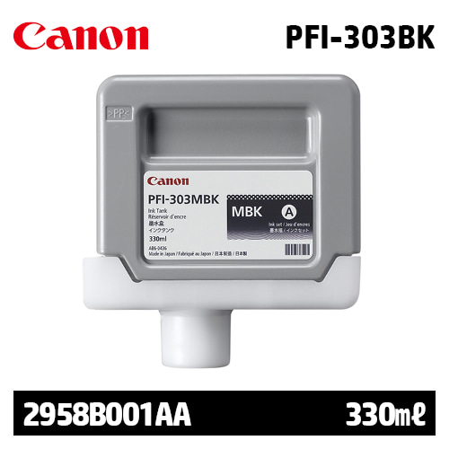 캐논 PFI-303BK 330㎖ 검정(Black) 정품 잉크 카트리지 (2958B001AA)