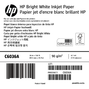 HP C6036A 36인치 순백색 잉크젯용지