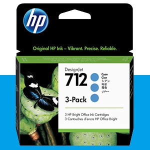 [확정발주] HP 712 파랑 3Pack 29㎖ 정품 잉크 카트리지 (3ED77A)
