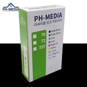 PH 70 매트 검정 130㎖ 재생 잉크 카트리지 (C9448A-R)