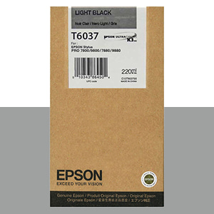 EPSON T6037 회색 220㎖ 정품 잉크 카트리지 (C13T603700)