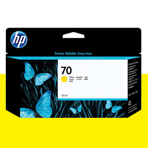 HP 70 노랑 130㎖ 정품 잉크 카트리지 (C9454A)