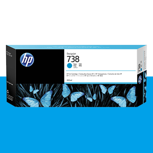 HP 738 파랑 300㎖ 정품 잉크 카트리지 (676M6A)