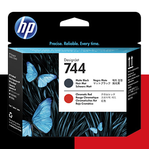 HP 744 매트 검정+크로마틱 레드 정품 프린트 헤드 (F9J88A)