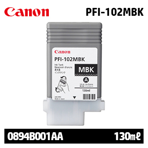 캐논 PFI-102MBK 130㎖ 매트 검정(Matte Black) 정품 잉크 카트리지 (0894B001AA)