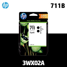 HP 711B 2pack 검정 80㎖ 정품 잉크 (3WX02A)::플로터하우스
