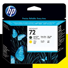 HP 72 매트 검정+노랑 정품 프린트 헤드 (C9384A)