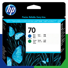 HP 70 블루+그린 정품 프린트 헤드 (C9408A)