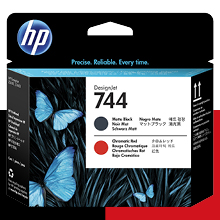 HP 744 매트 검정+크로마틱 레드 정품 프린트 헤드 (F9J88A)