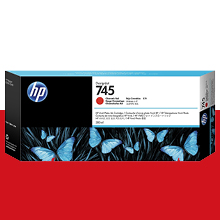 HP 745 크로마틱 레드 300㎖ 정품 잉크 카트리지 (F9K06A)
